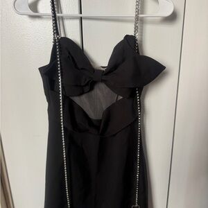 NWOT Black Bow-Accent Women's mini Dress